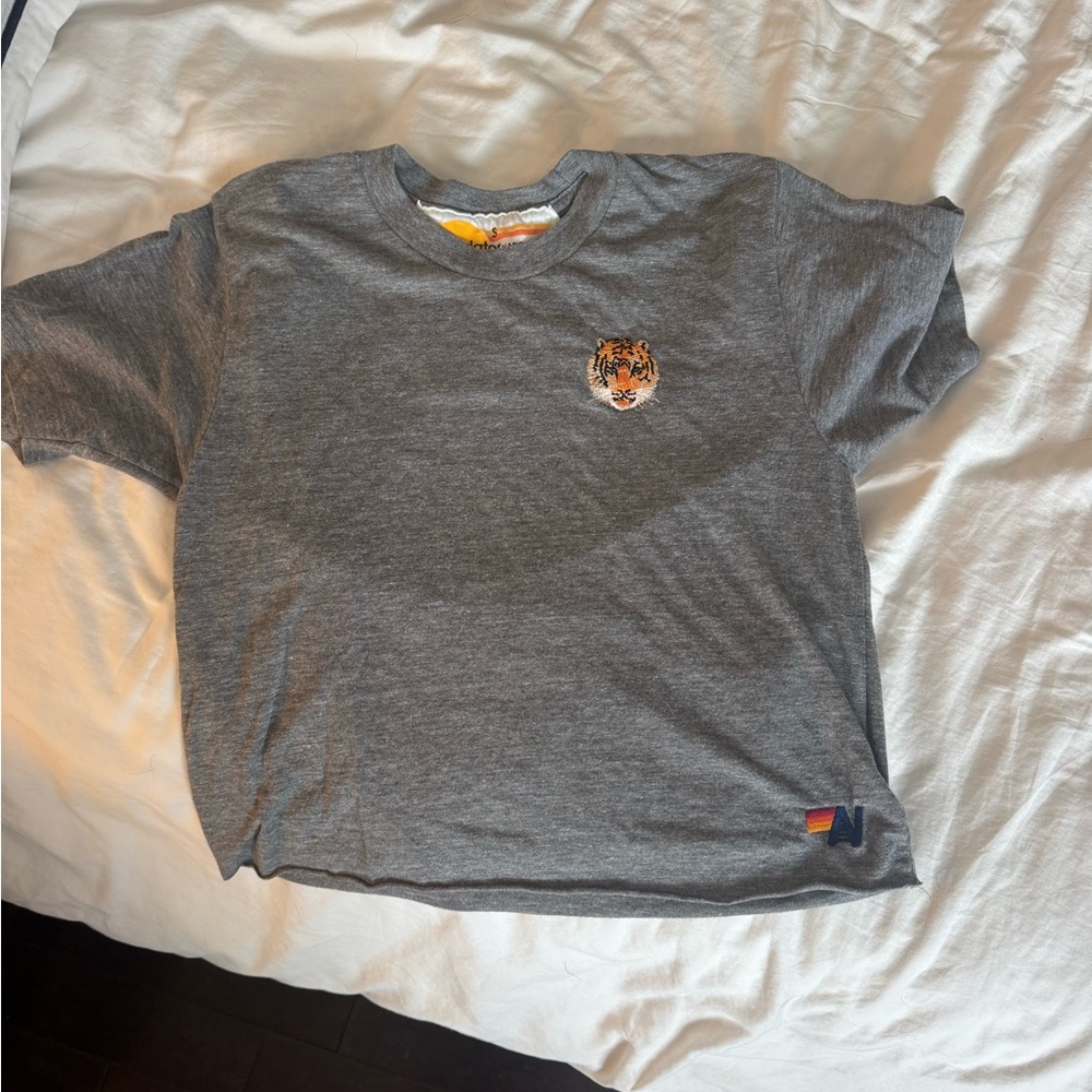 Aviator Nation Tiger Heather Gray Tee